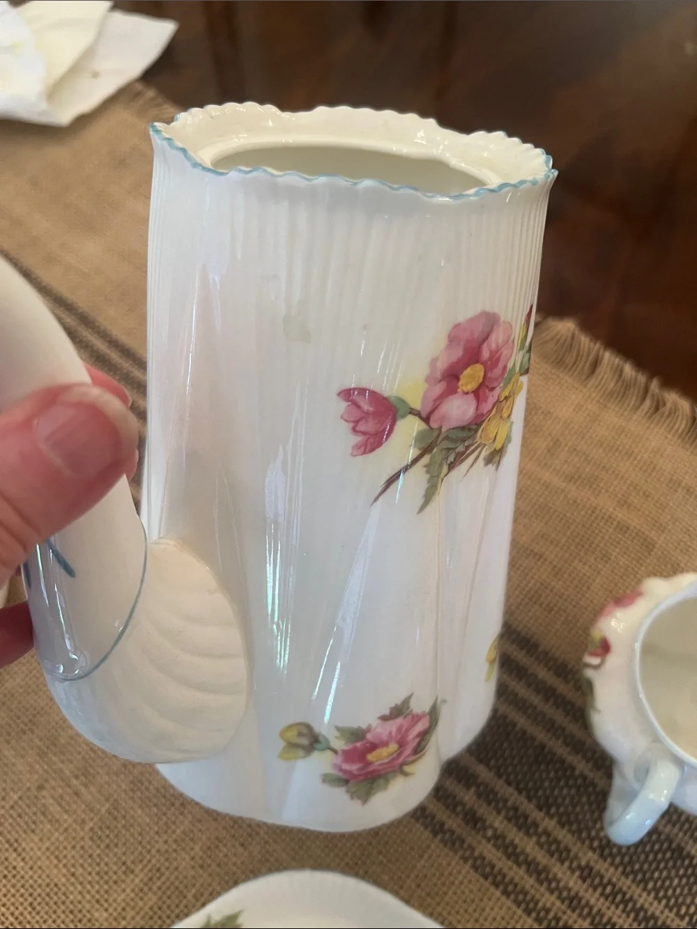Shelley Begonia Floral fine china Tea Set made in England
